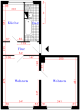Sanierte 2-Raum-Wohnung mit bodengleicher Dusche - Grundriss