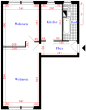 Helle 2-Raum-Wohnung mit günstigen Konditionen - Grundriss