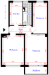 Helle 3-Raum-Wohnung mit Südbalkon - Grundriss